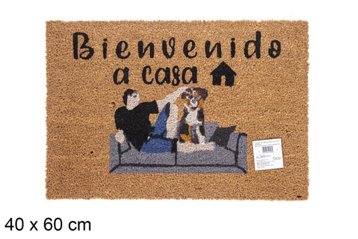 [115729] Felpudo coco Bienvenido a casa sofá 40x60 cm