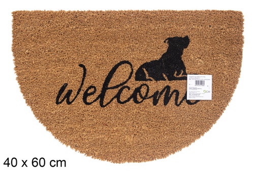 [115740] Coconut welcome dog crescent doormat 40x60 cm