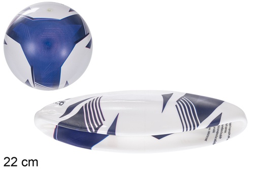 [115769] Pallina di plastica decorata a triangolo blu da 22 cm