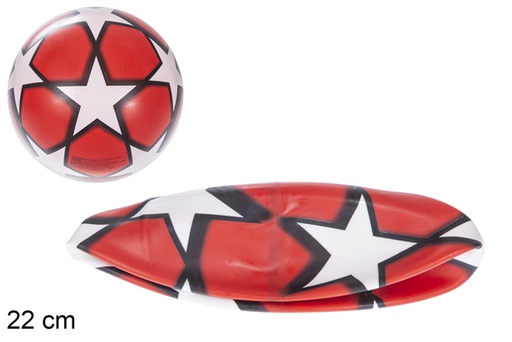 [115771] Balón plástico decorado estrella rojo 22 cm