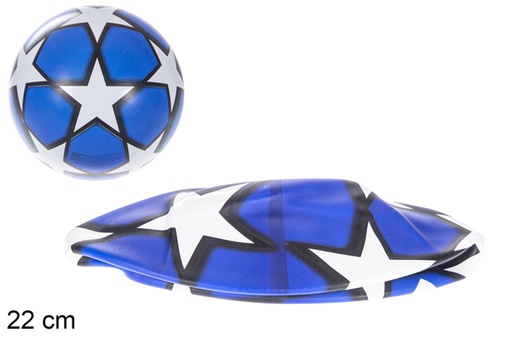 [115772] Pallina di plastica decorata con stella blu da 22 cm