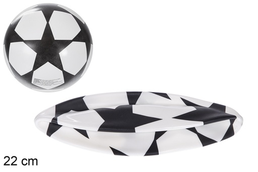 [115773] Pallina di plastica decorata con stella nera da 22 cm