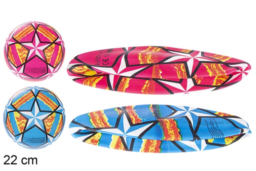 [115777] Bola de plástico multicolorido decorada com estrelas 22 cm