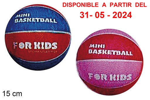 [115778] Balón deshinchado decorado baloncesto multicolor 15 cm