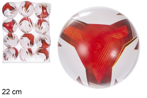 [115779] Ballon gonflé décoré triangle rouge 22 cm