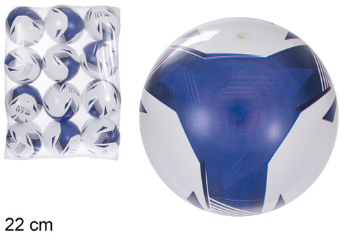 [115780] Balón plástico decorado triángulo azul 22 cm