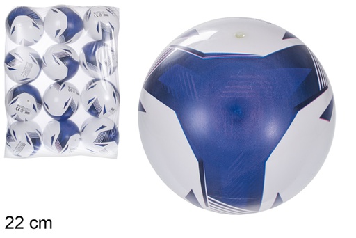 [115780] Ballon gonflé en plastique triangle bleu 22 cm