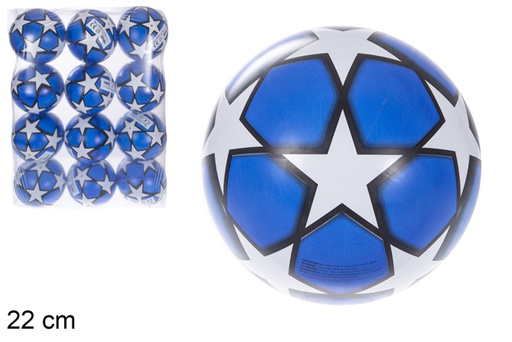 [115783] Ballon gonflé bleu décoré d'étoile 22 cm 