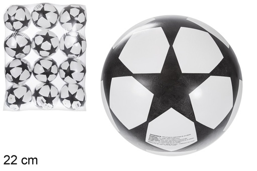 [115784] Balón plástico decorado estrella negro 22 cm