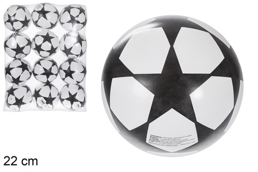 [115784] Ballon gonflé décoré d'étoiles noires 22 cm