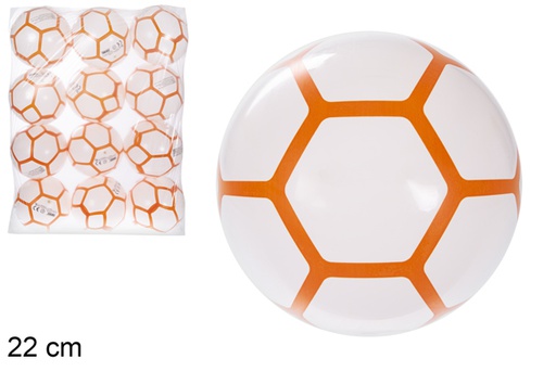 [115785] Balon decorado hexagonal naranja 22 cm