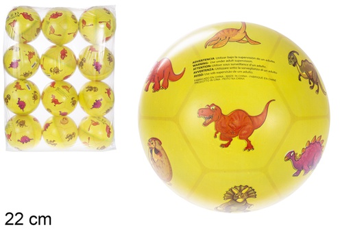 [115787] Ballon gonflé décoré de dinosaures 22 cm