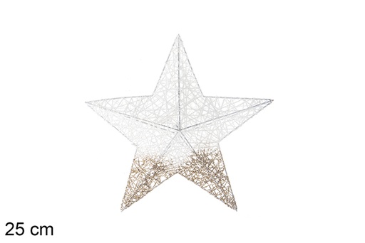 [115807] Etoile déco de Noël paillettes or/blanc 25 cm