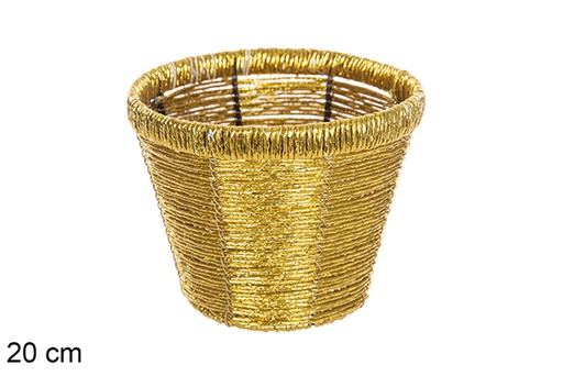 [115822] Round shiny gold flowerpot 20 cm