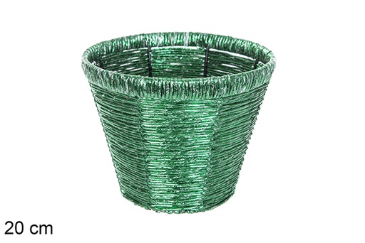 [115823] Pot rond vert brillant 20 cm