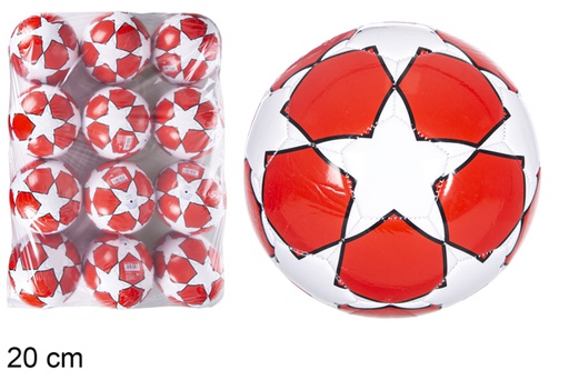 [115833] Pallone da calcio classico in plastica con stella rossa da 20 cm