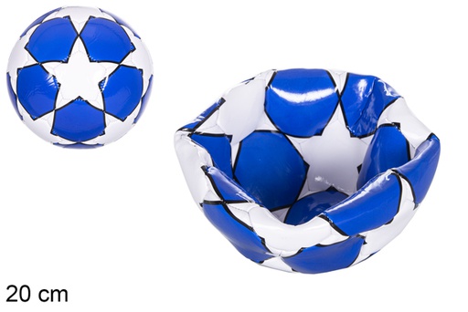 [115835] Balón deshinchado de futbol estrella clásico azul 20 cm