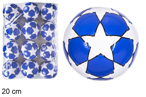 [115836] Bola inflada de futebol estrela clássica azul 20 cm