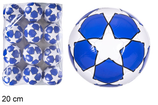 [115836] Pallone da calcio in plastica Classic Blue Star da 20 cm