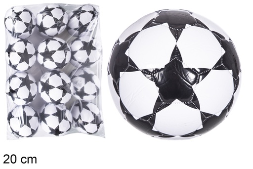 [115839] Pallone da calcio classico in plastica con stella nera da 20 cm