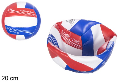 [115854] Ballon degonflé de volley classique tricolore 20 cm