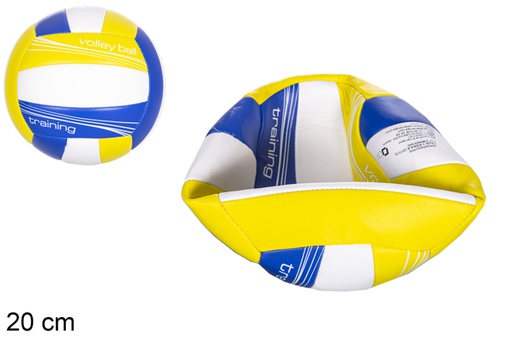 [115857] Ballon dégonflé de volley-ball tricolore classique 20 cm