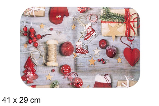 [116045] Christmas rectangular plastic tray 41x29 cm