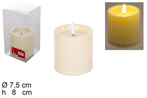 [116071] Beige LED candle fixed flame 7,5x8 cm