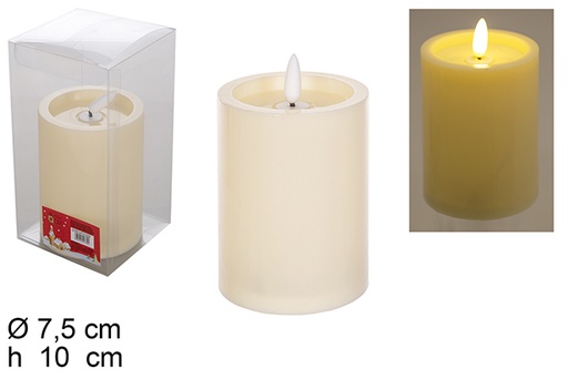 [116072] Beige LED candle fixed flame 7,5x10 cm