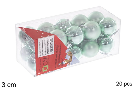 [116104] Pack 20 palline verde menta lucide/opache 3 cm