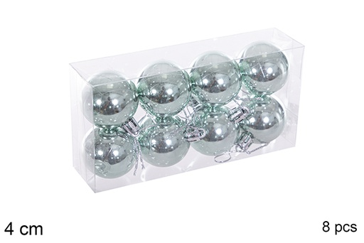 [116115] Pack 8 palline glitter verde menta 4 cm