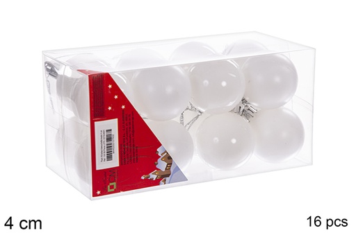 [116136] Pack 16 glossy/matt/white balls 4 cm