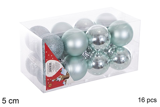 [116176] Pack 16 mint green glossy/matt balls 5 cm