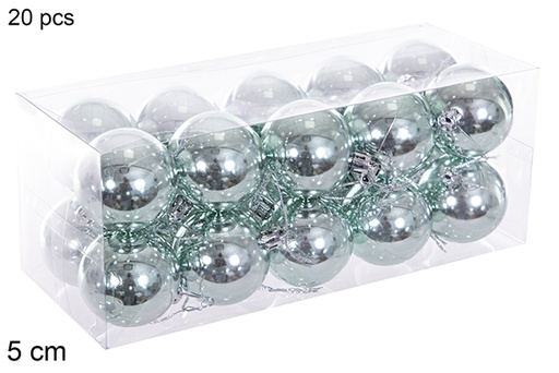 [116187] Pack 20 bolas de glitter verde menta 5 cm