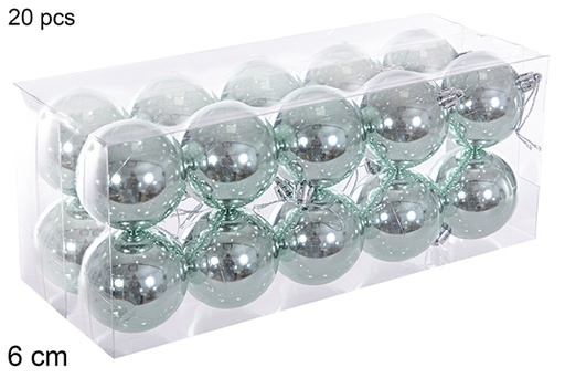 [116229] Pack 20 palline glitterate verde menta 6 cm