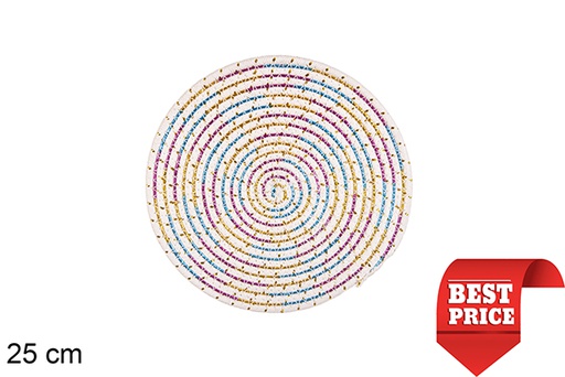 [116547] Jogo americano de algodão branco/multicolor 25 cm