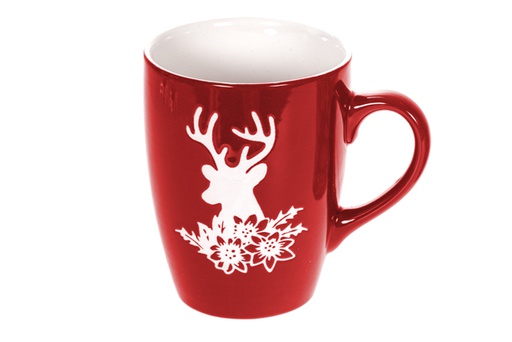 [116689] Caneca de cerâmica decorada com renas de natal