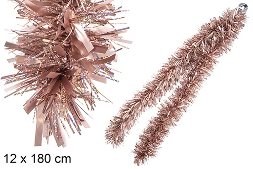 [116705] Boa pelo ancho mate oro rosa holográfico 180x12 cm