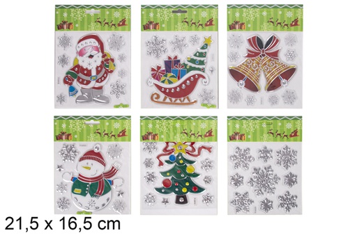 [116729] Adesivos de boneco de neve para decorar janela 21,5x16,5 cm