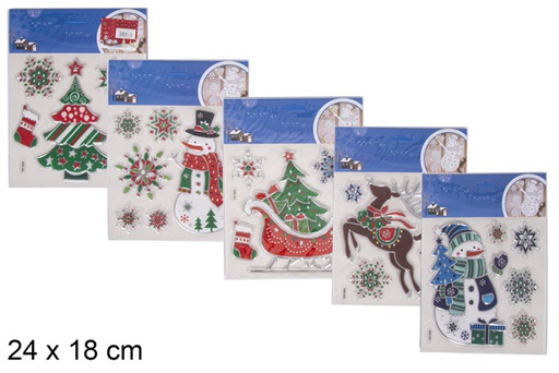 [116730] Adesivi Babbo Natale per decorare finestra 24x18 cm