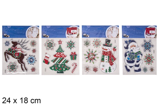 [116735] Christmas tree stickers to decorate window 24x18 cm