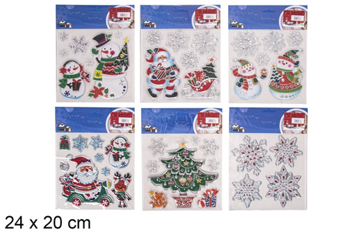 [116738] Stickers Santa Claus with motorcycle decorate window 24x20 cm