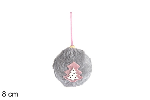 [116863] Colgante bola Navidad gris 8 cm