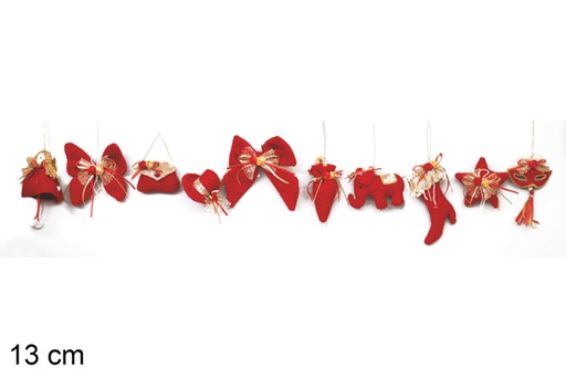 [116922] Pendente Natale assortito rosso 13 cm