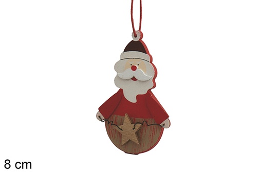 [116941] Pendentif en bois Père Noël 8 cm