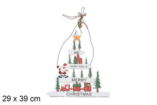 [116983] Wooden Christmas tree pendant 29x39 cm