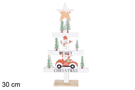 [116987] Figura madera Navidad árbol con base 30 cm