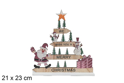 [116991] Figura de árvore de Natal em madeira com indicações 23x21 cm