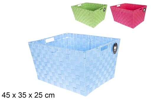 [117096] Panier en nylon couleurs assorties 45x35 cm