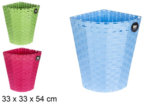 [117107] Panier à linge d'angle en nylon couleurs assorties 33x54 cm